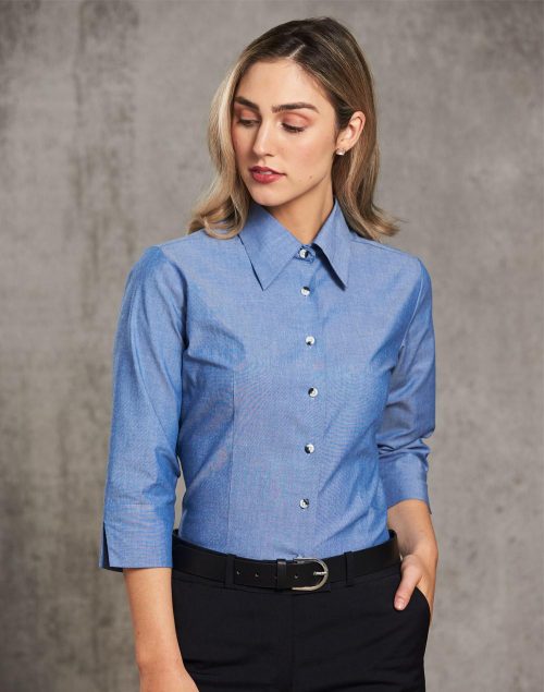 Ladies Chambray 3/4 Sleeve – BS04