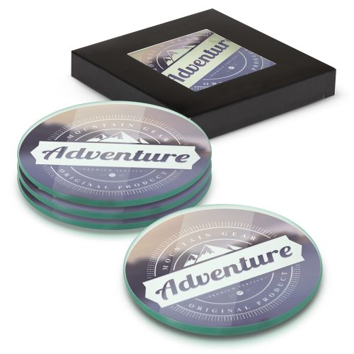 Venice Glass Coaster Set of 4 Round – Full Colour – 120167