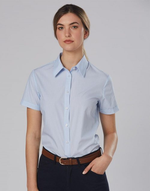 Women’s Fine Stripe Short Sleeve Shirt – M8211